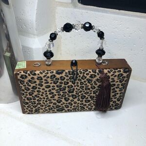 La Montana Cuban cheetah print cigar Box Purse